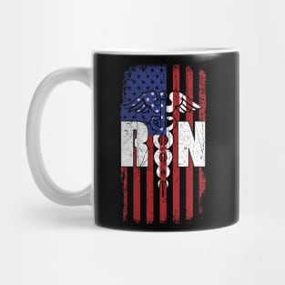 RN Nurse 4th of July Patriotic American USA Flag Gift Mug